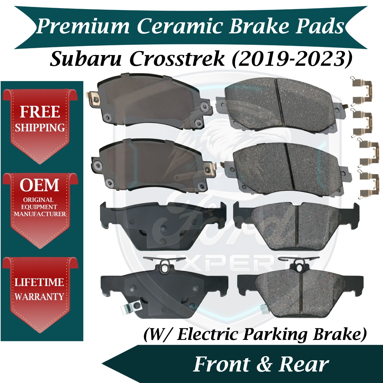 Akebono OEM Front & Rear Brake Pads For 2019-2023 Subaru Crosstrek 9 Yr Warranty