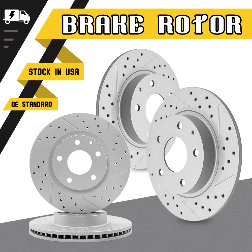 For 2014-2018 Mazda 3 CX-3 Sport 295mm Front &Rear Drilled Disc Brake Rotors Kit
