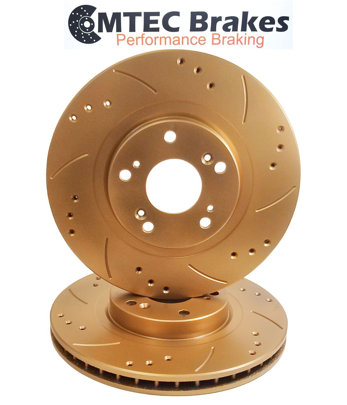 Volkswagen Golf 1.8 GTI 125bhp 97-99 Front Brake Discs Gold Drilled Grooved