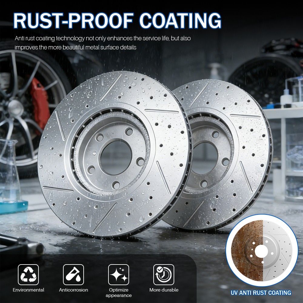 Pair Front Drilled Disc Brake Rotors Set 380mm For Durango Grand Cherokee