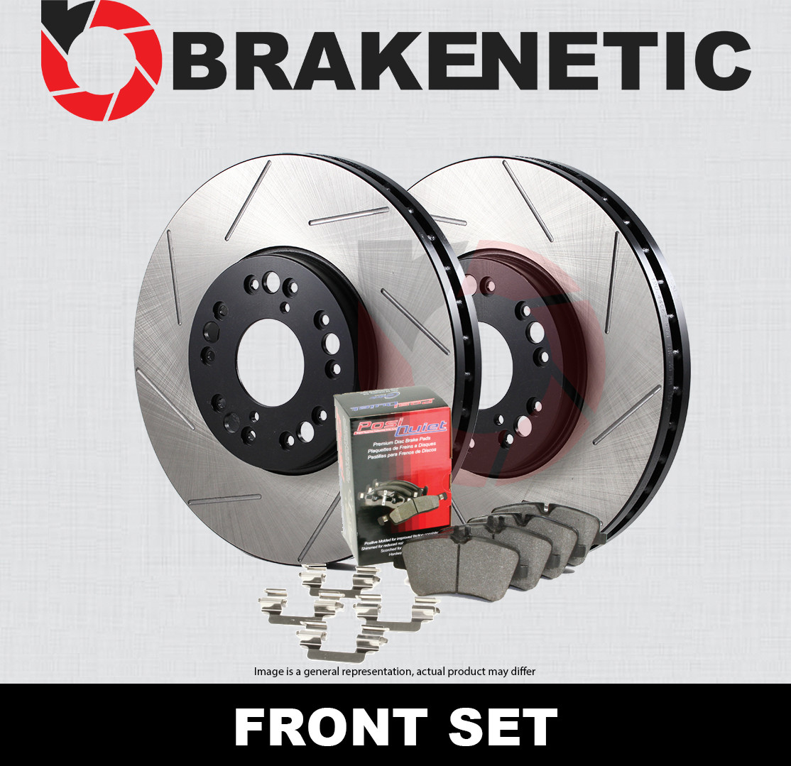 FRONT BRAKENETIC Premium Slotted Brake Rotors + Ceramic Pads 330mm 55.34154.51