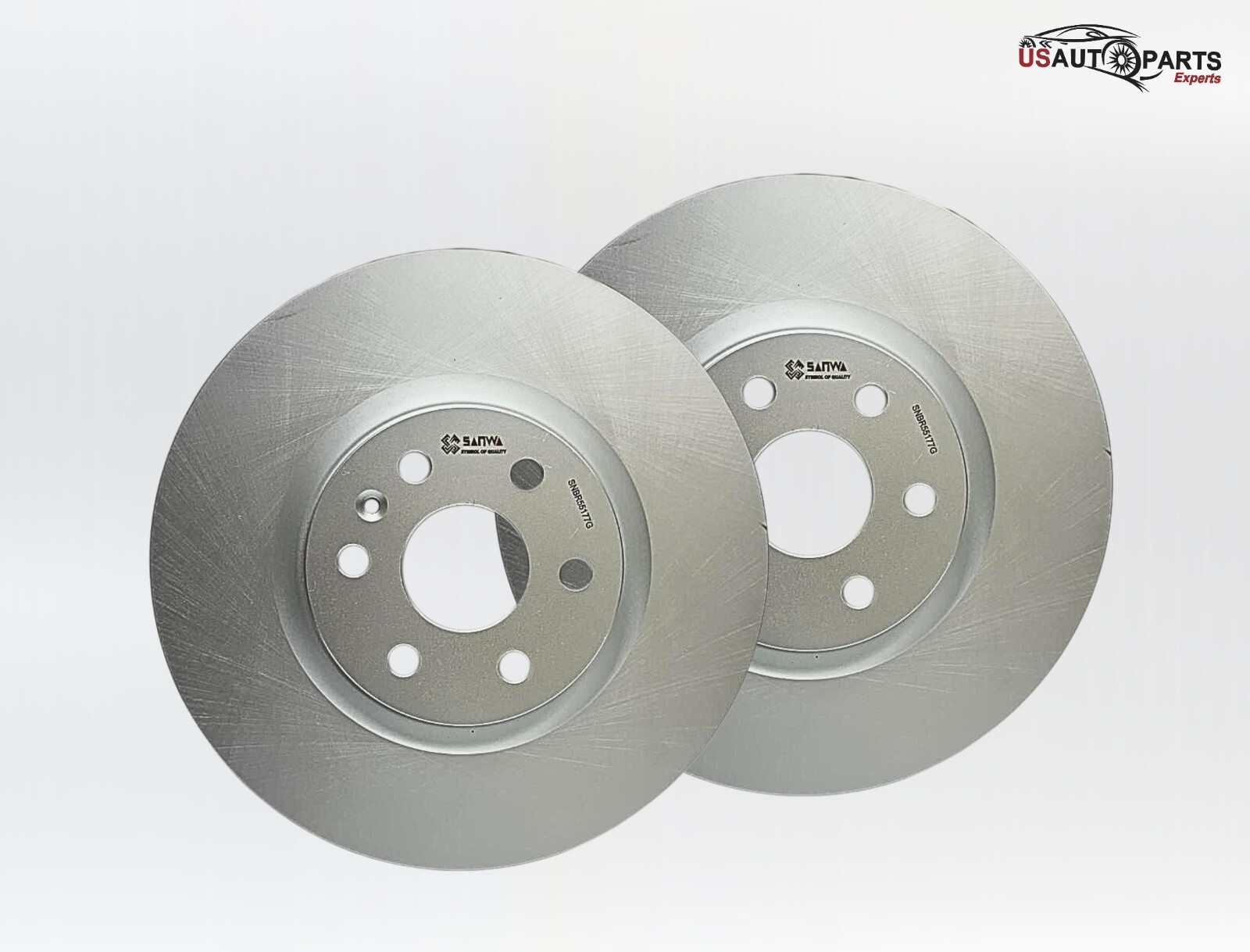 SANWA SET OF 2 BRAKE ROTOR FRONT VENTED & COATED FOR SAAB SRX 9-4X 2010-2016