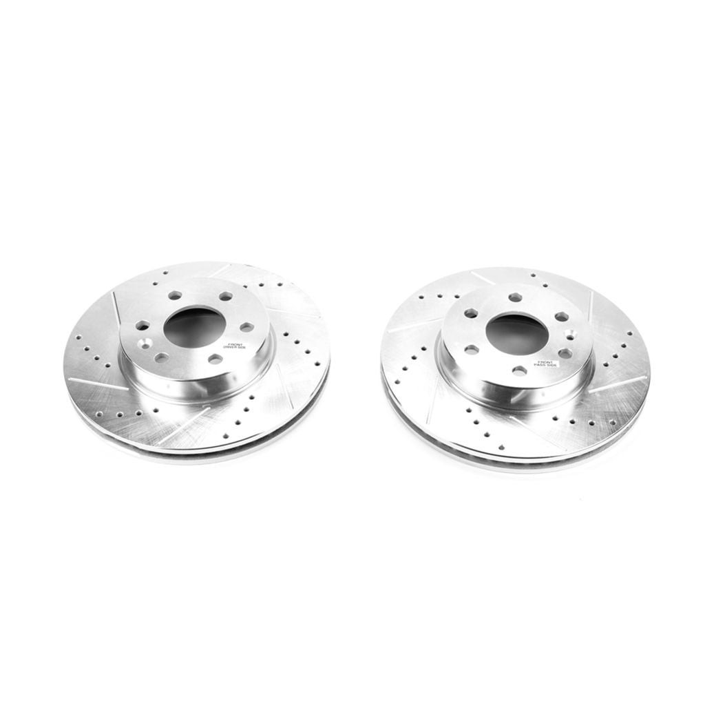 Drilled & Slotted Front Brake Rotors Pair – Performance Upgrade – 25mm Min Thick