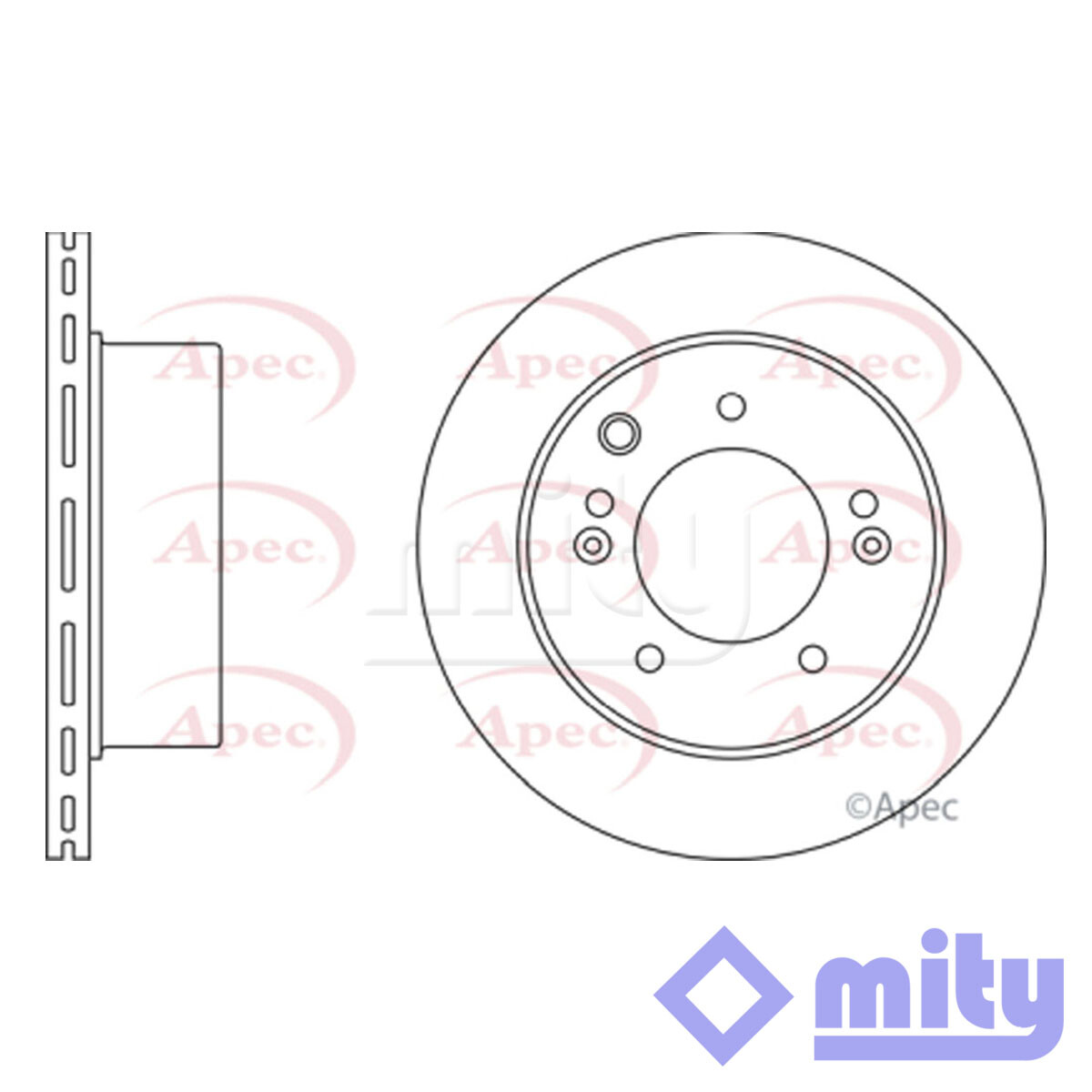 Fits Kia Sorento 2002-2009 2.4 2.5 CRDi 3.5 1x Brake Disc Rear Mity 584113E300