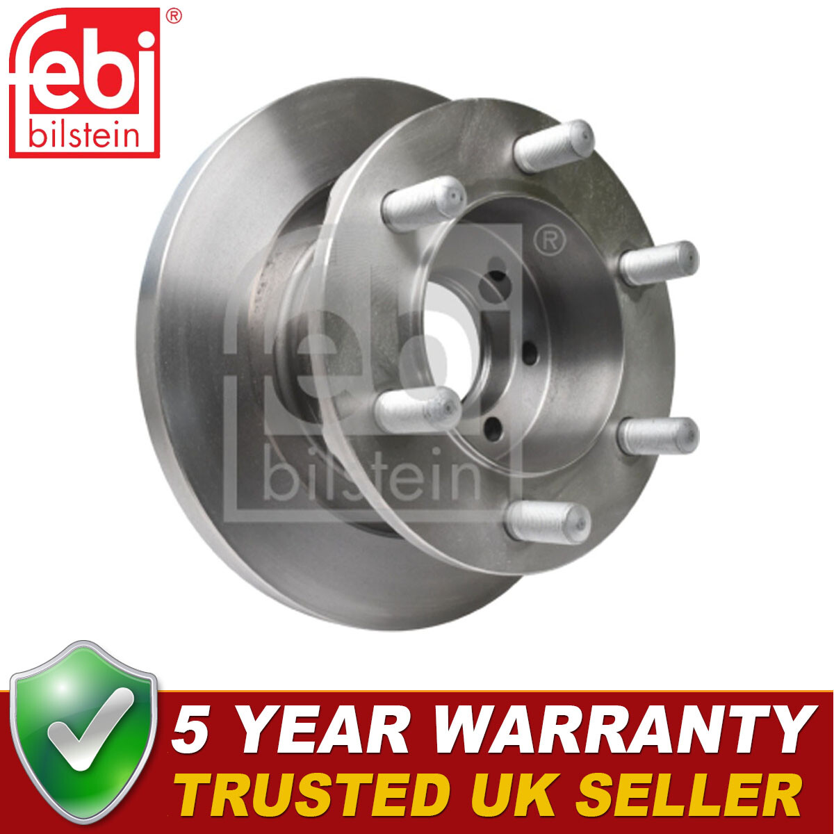 Febi Front 1x Brake Disc Fits Iveco Daily 1989-2007 2.5 D 2.8
