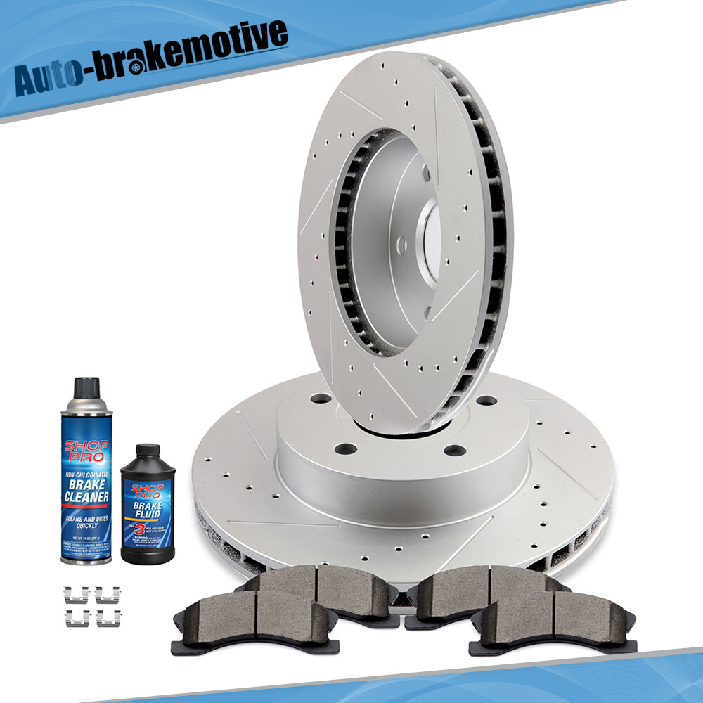 FRONT DISC BRAKE ROTORS + CERAMIC PADS KIT FITS 1999 – 2004 JEEP GRAND CHEROKEE