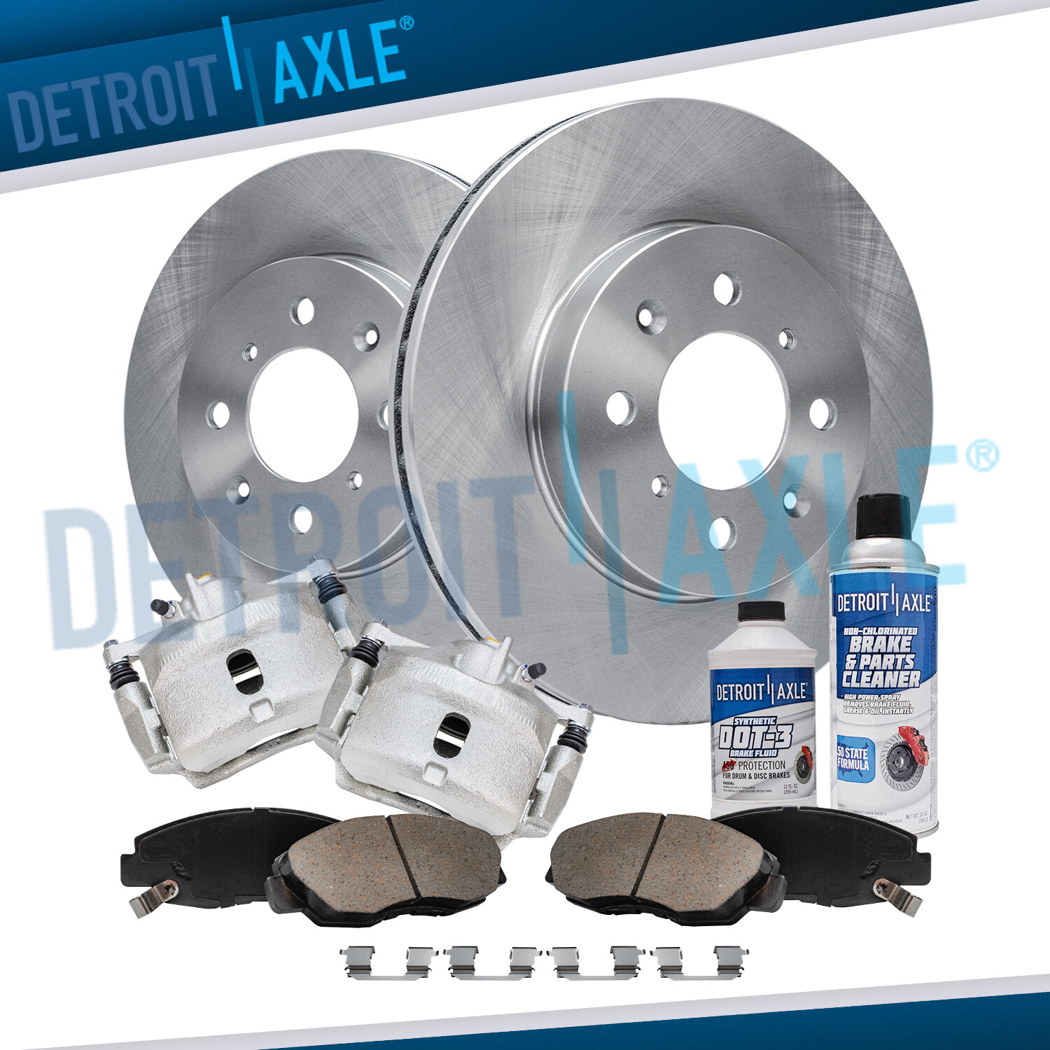 8pc Front Disc Rotors Calipers + Brake Pads Kit for Honda Civic Insight Acura EL