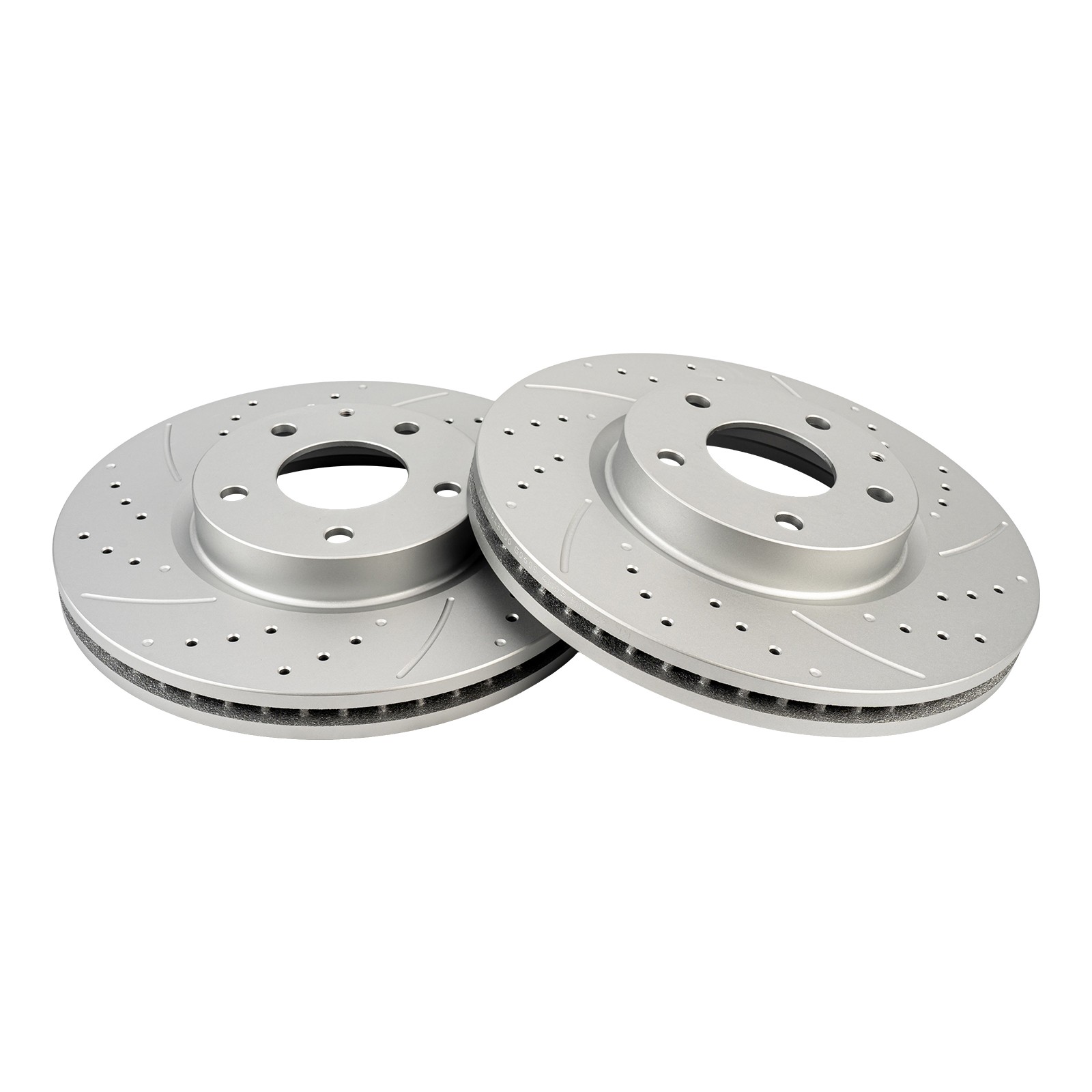 Front Drilled Slotted Zinc Plated Brake Rotor 297mm Fits 2013-2015 Mazda CX-5 2x