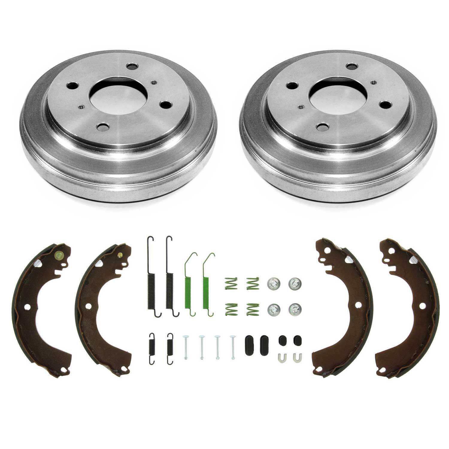 Rear Brake Drums Brake Shoes Hardware Kit 4 PCS Set For 09-11 Nissan Versa 1.6L