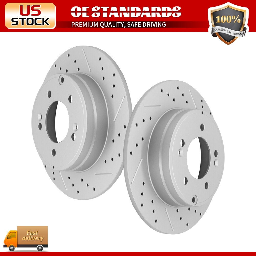 Rear Disc Drilled Brake Rotors for Hyundai Azera Sonata Kia Cadenza Optima