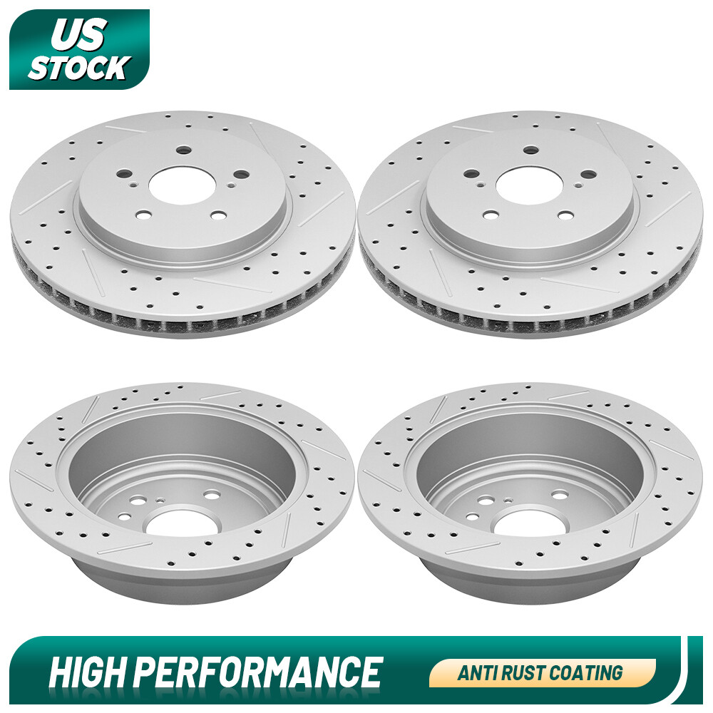 319mm Front+288mm Rear Brake Rotors for Toyota Highlander Lexus RX330 RX400H