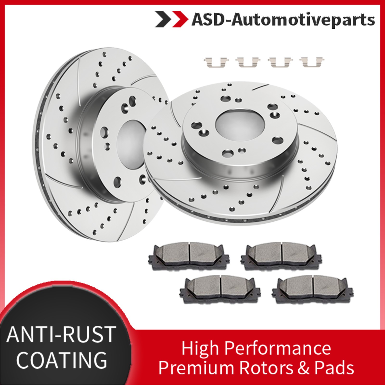 10.31” Front Drilled Slotted Brake Rotors Pads Fit for 2006-11 Honda Civic Kits