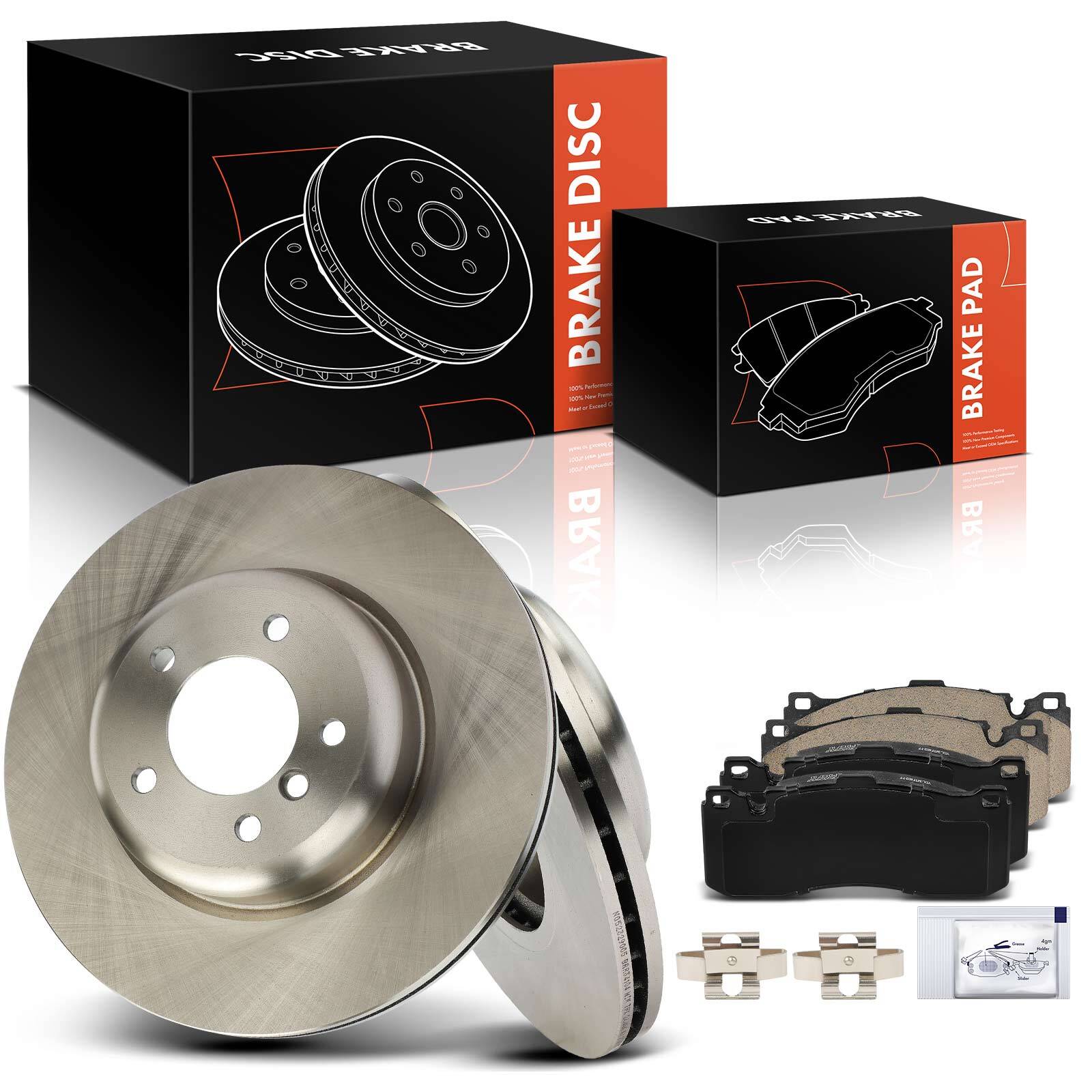 Front Disc Brake Rotors + Ceramic Brake Pads for BMW 135i 2008-2013 135is 2013
