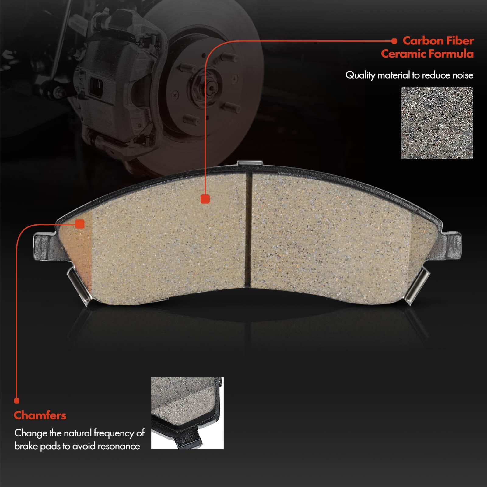 Front Side Drilled Brake Rotors & Ceramic Brake Pads for Cadillac SRX 2004-2009