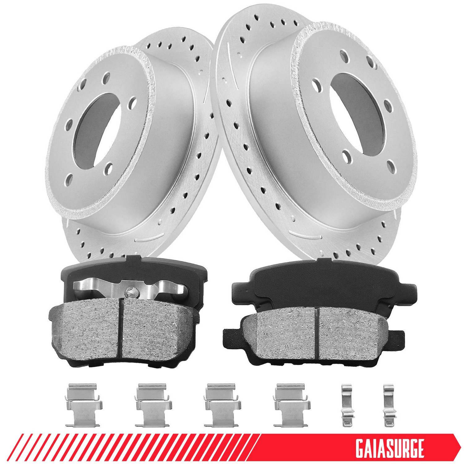 For Jeep Compass Patriot Sebring Caliber Rear Drilled Brake Rotors Brake Pads