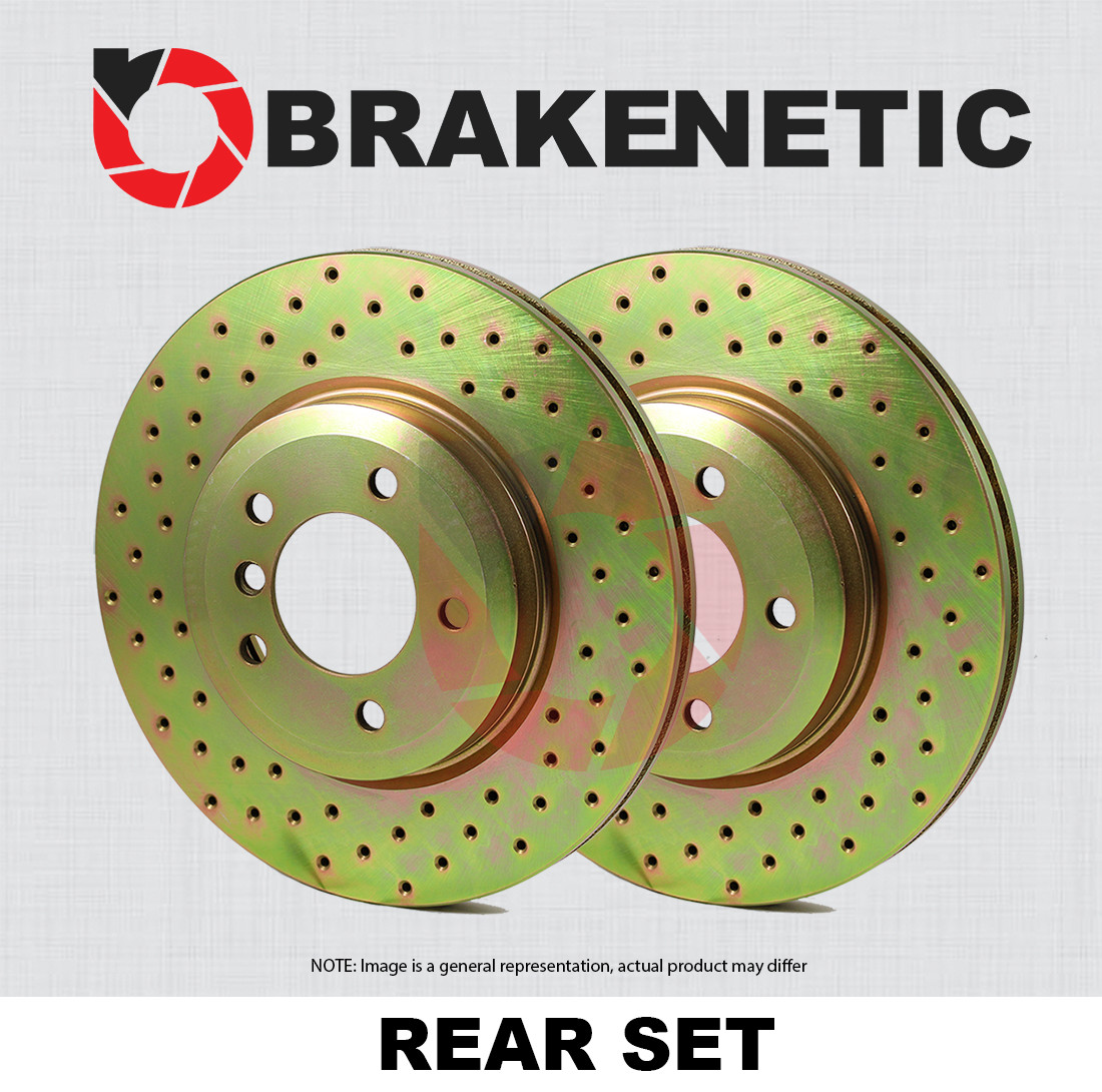 REAR SET BRAKENETIC Sport Cross Drilled Brake Disc Rotors BNS34150.CD