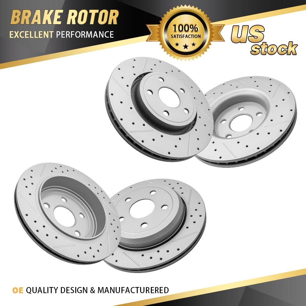 Front & Rear Drilled Brake Rotors for Dodge Durango Jeep Grand Cherokee