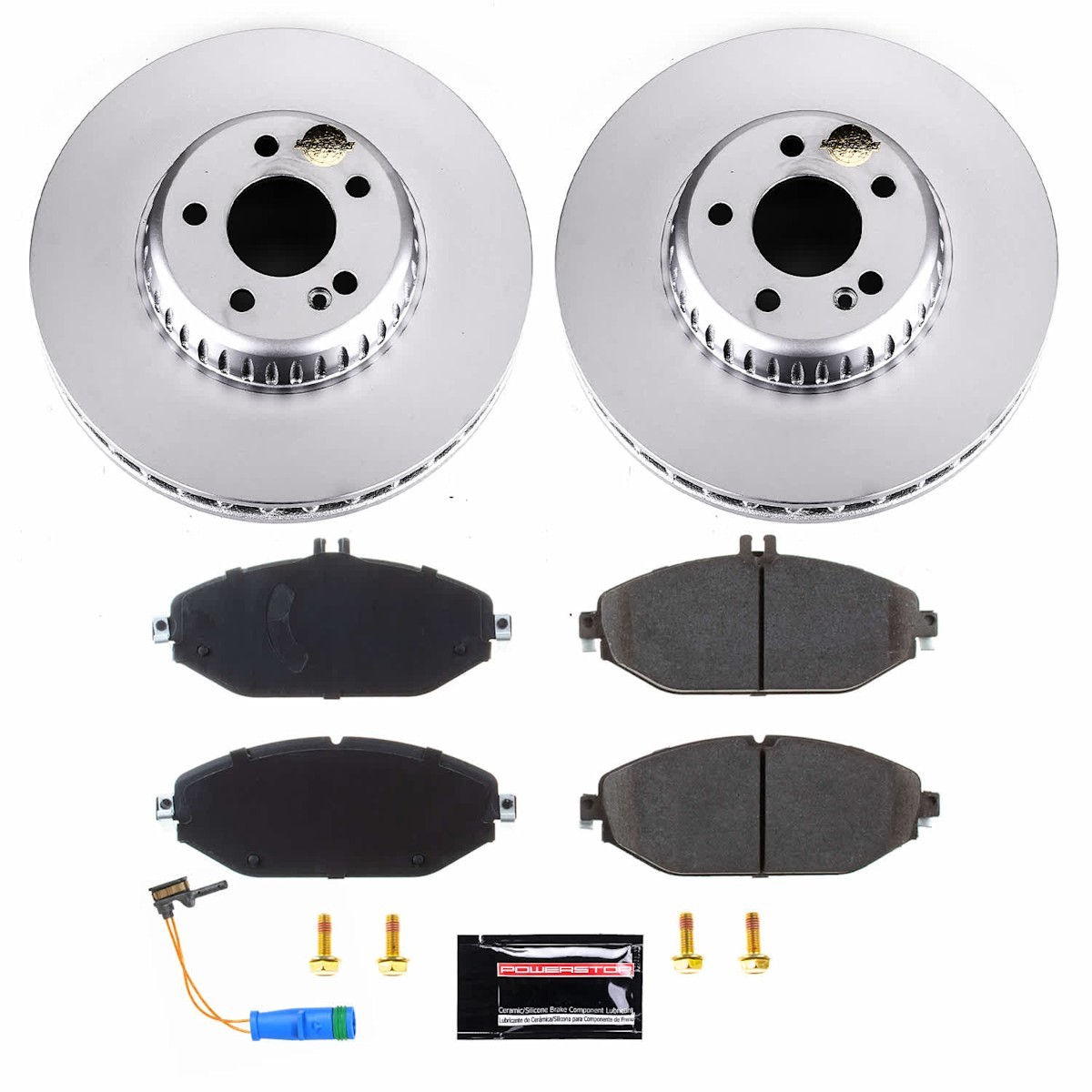 Powerstop Evolution 330.1mm Front 300.1mm Rear Discs Pads Sensors Kit for C300