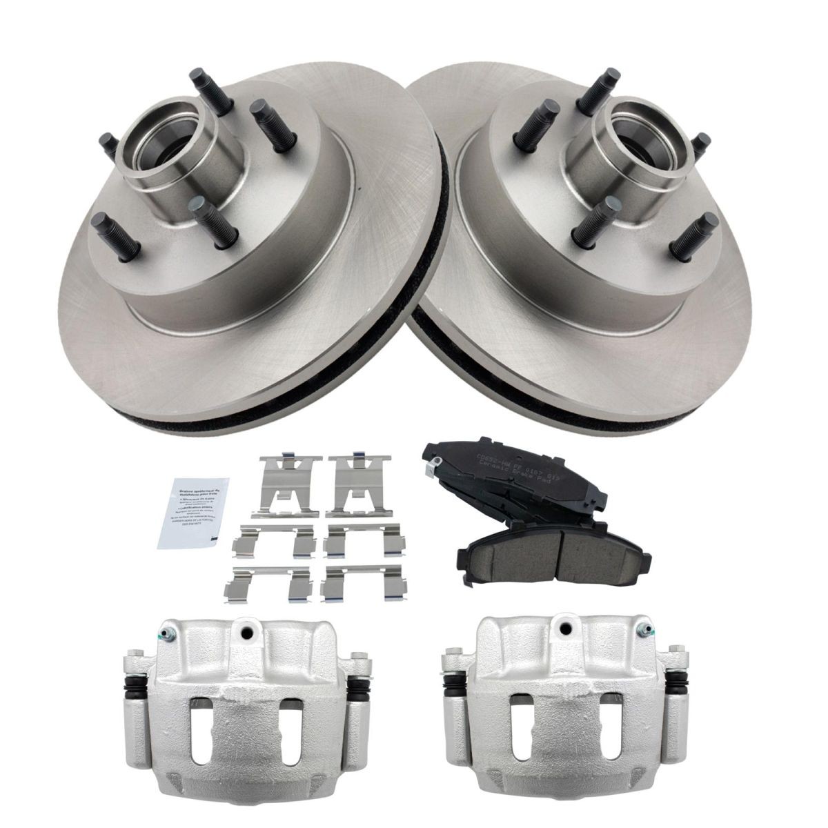 TRQ Front Brake Calipers Ceramic Pads & Rotors Fits 98-02 Ford Ranger Mazda B