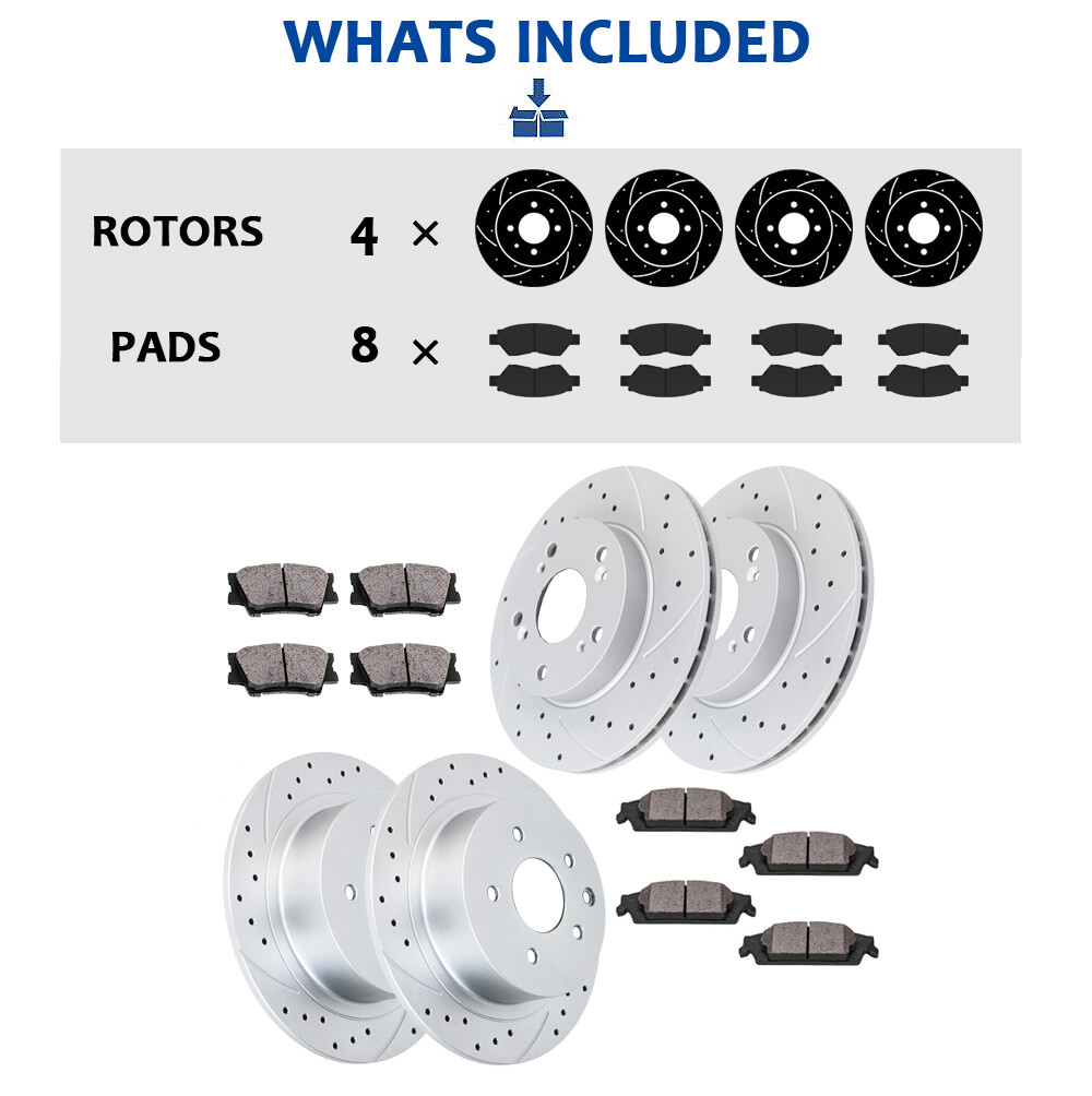 262mm Front 260mm Rear Brake Rotors Pads for Honda Civic 2006-2007 2008-2011