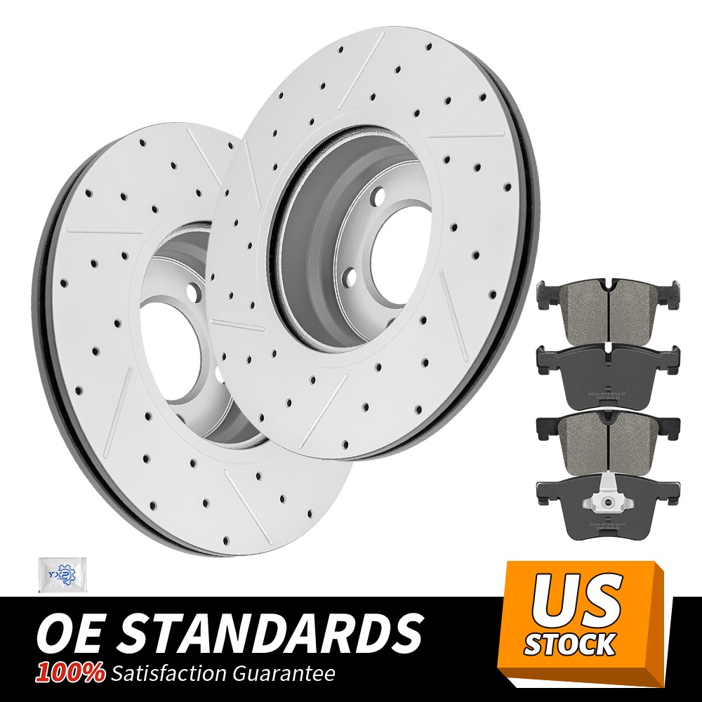 330mm Front Drilled Rotors Ceramic Brake Pads for BMW 328i 328d 428i xDrive