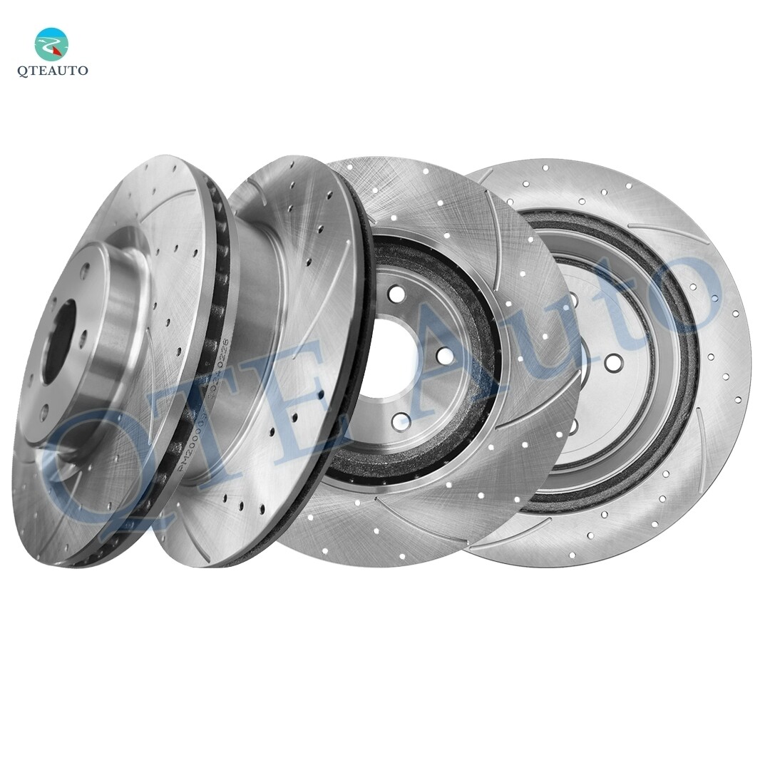 4 Front 320mm-Rear 308mm Drilled Slotted Brake Rotors For 2017-2021 Infiniti Q50
