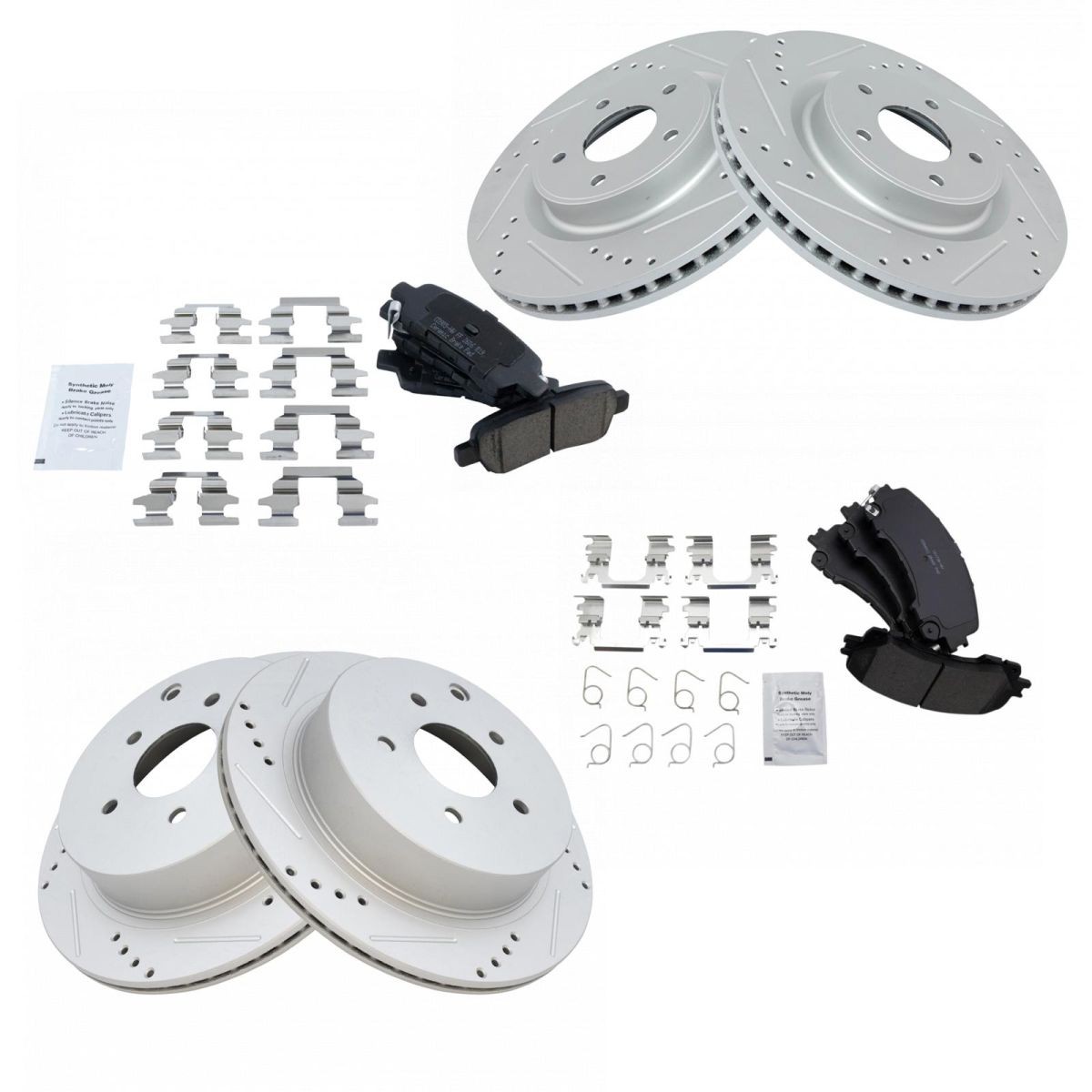 Front & Rear Performance Brake Rotor & Ceramic Pad Kit For Infiniti Q50