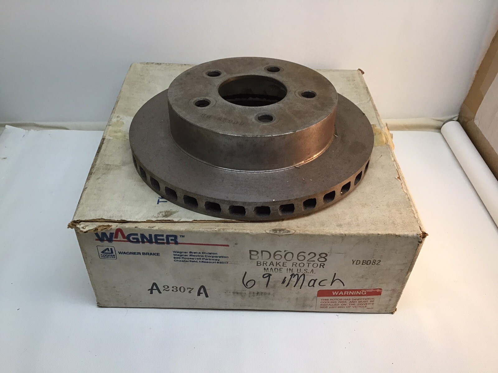 Wagner BD60628 Disc Brake Rotor For Mustang 1968 1969 New