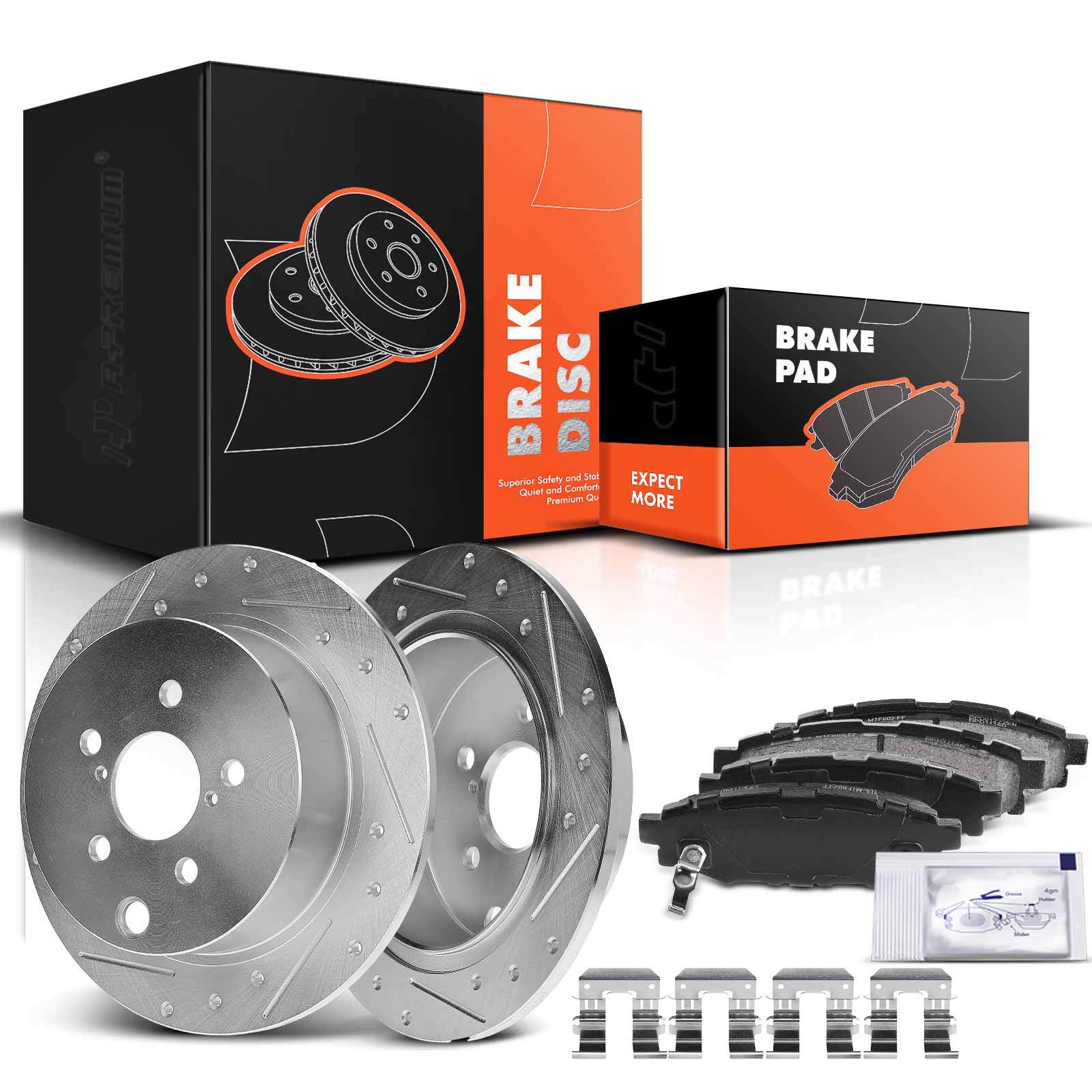 Rear Drilled Disc Brake Rotor & Brake Pads for Subaru Impreza 2012-2019 Forester