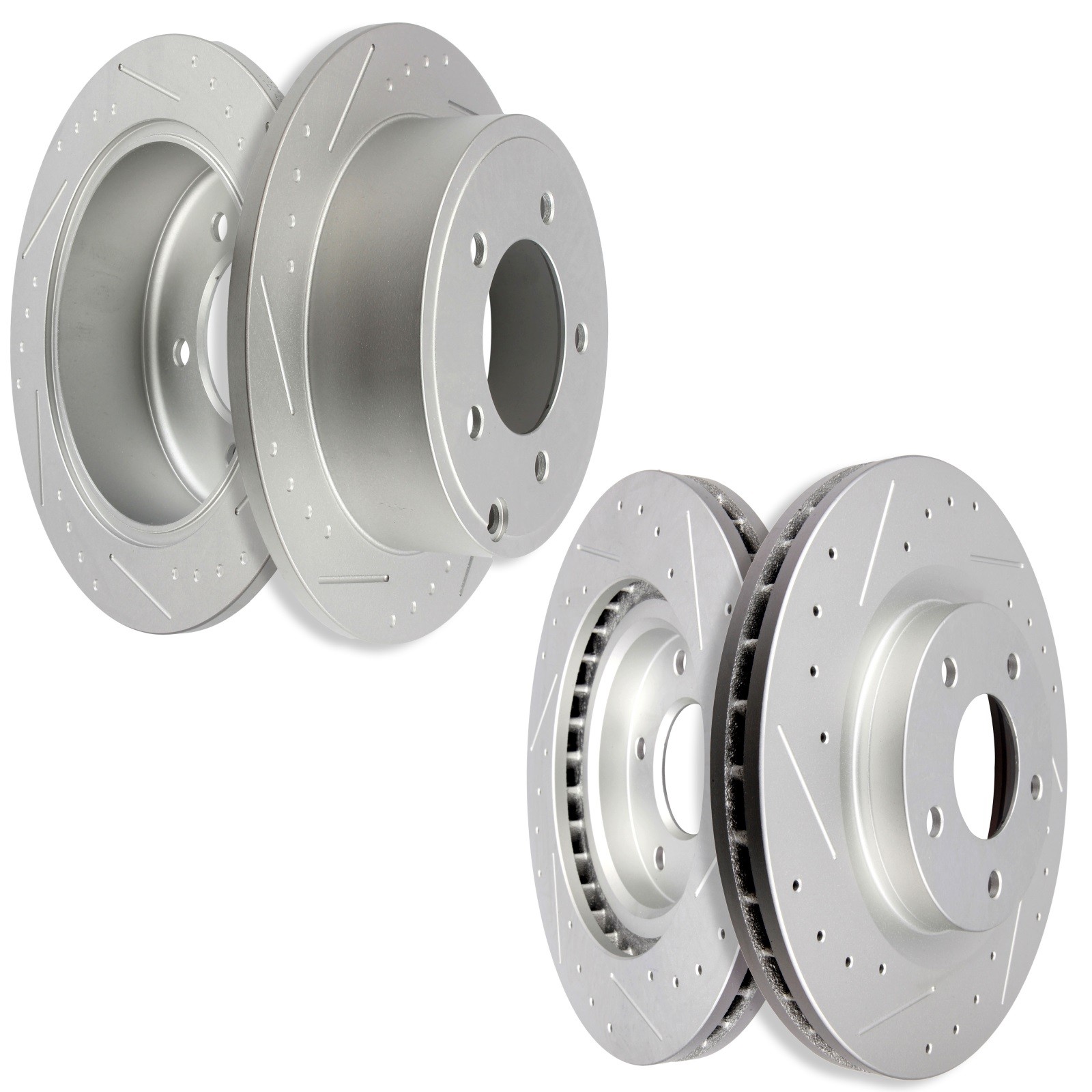 Front Rear Brake Rotors Discs Slotted For 2011-2014 Chrysler 200 Touring 3.6L