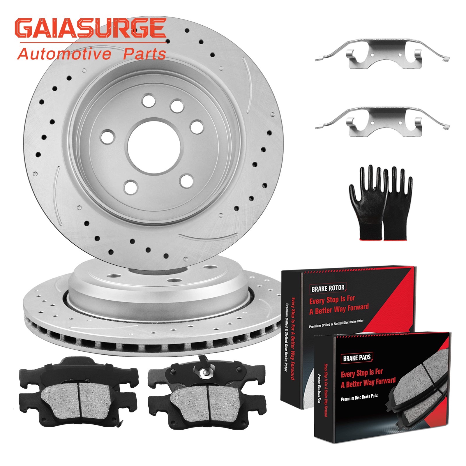 Rear Drilled Brake Rotors Brake Pads for 2011 -2021 Dodge Durango Grand Cherokee