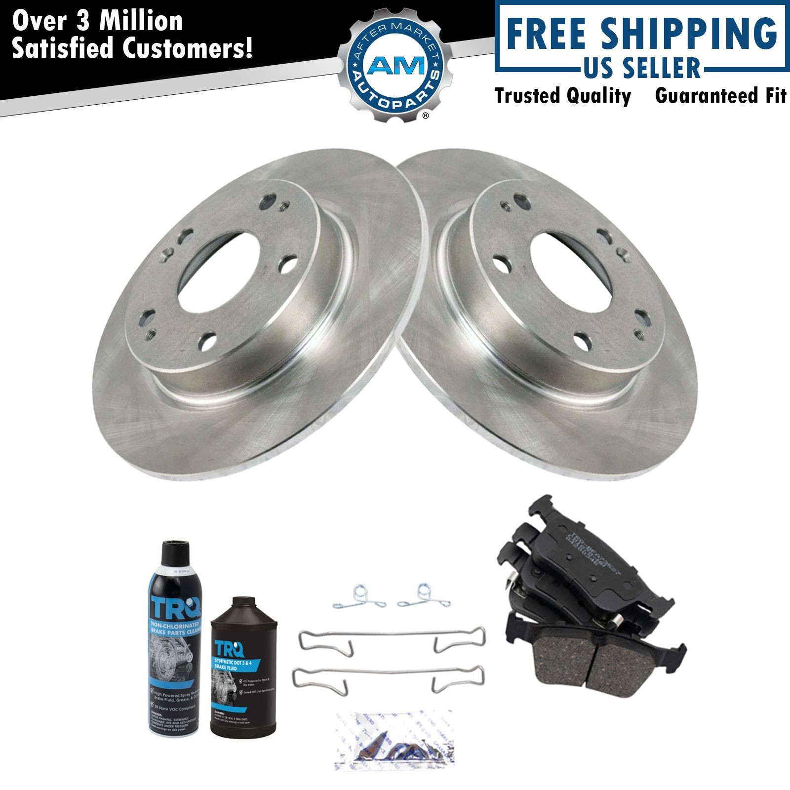 Rear Posi Ceramic Disc Brake Pad & Rotor Kit w/Chemicals for Honda Civic