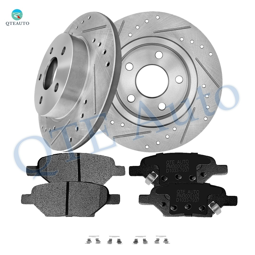6 Rear 270mm Drilled Brake Disc Rotors-Ceramic Brake Pad To 2007-2009 Pontiac G5