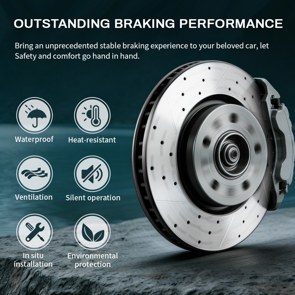 Front Rear Brake Disc Rotors &Ceramic Brake Pads For 2002 2003 2004 Toyota Camry