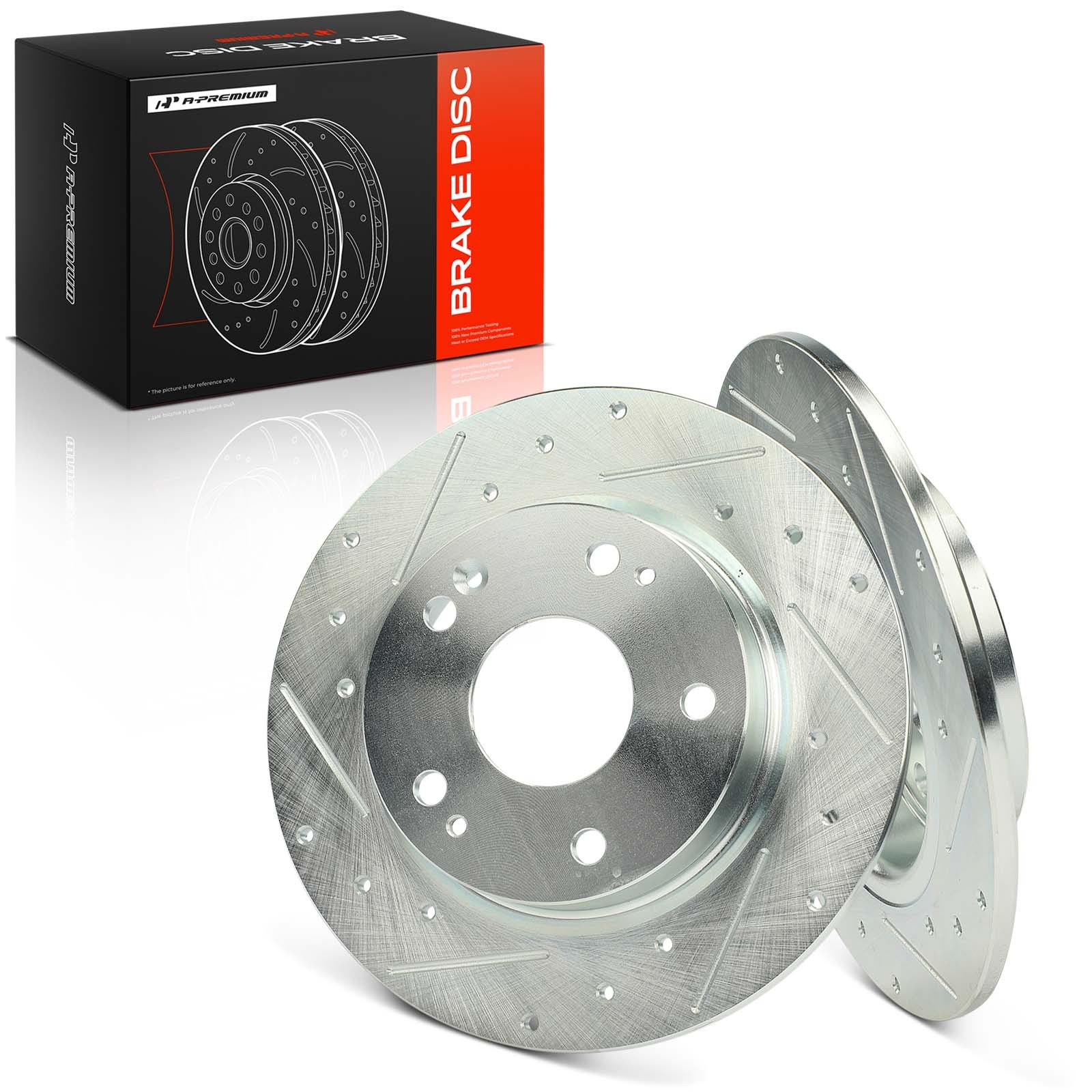 A-Premium Rear Drilled Brake Rotors for Honda Civic 2016-2023 Insight 2019-2022