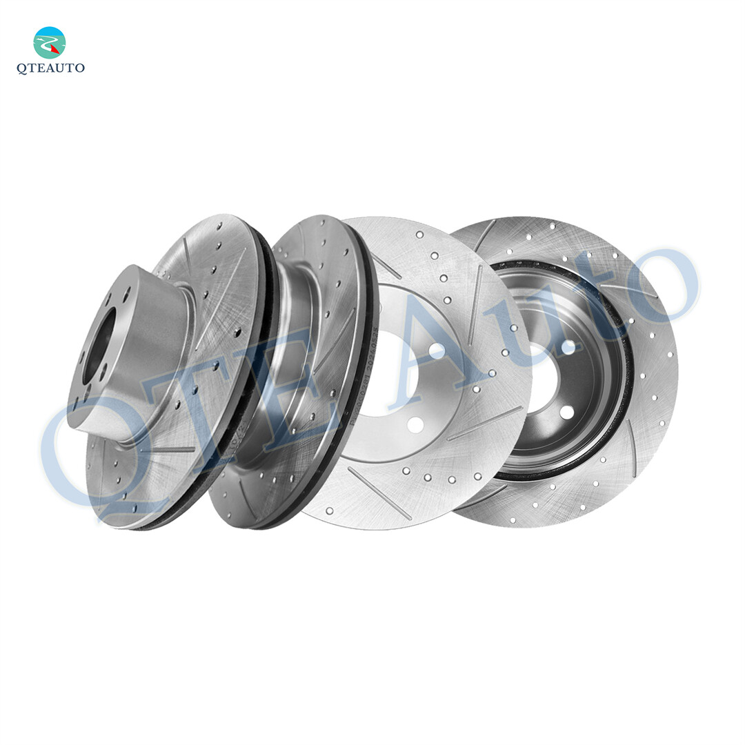 Set 4 Front 312mm-Rear 300mm Drilled Brake Rotors For 2011-2013 BMW 328I Xdrive