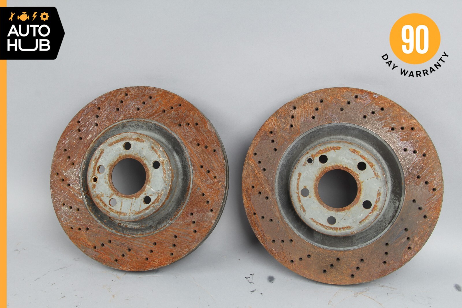 Mercedes R230 SL550 SL500 E550 Front Left & Right Brake Rotors Disc Set of 2 OEM