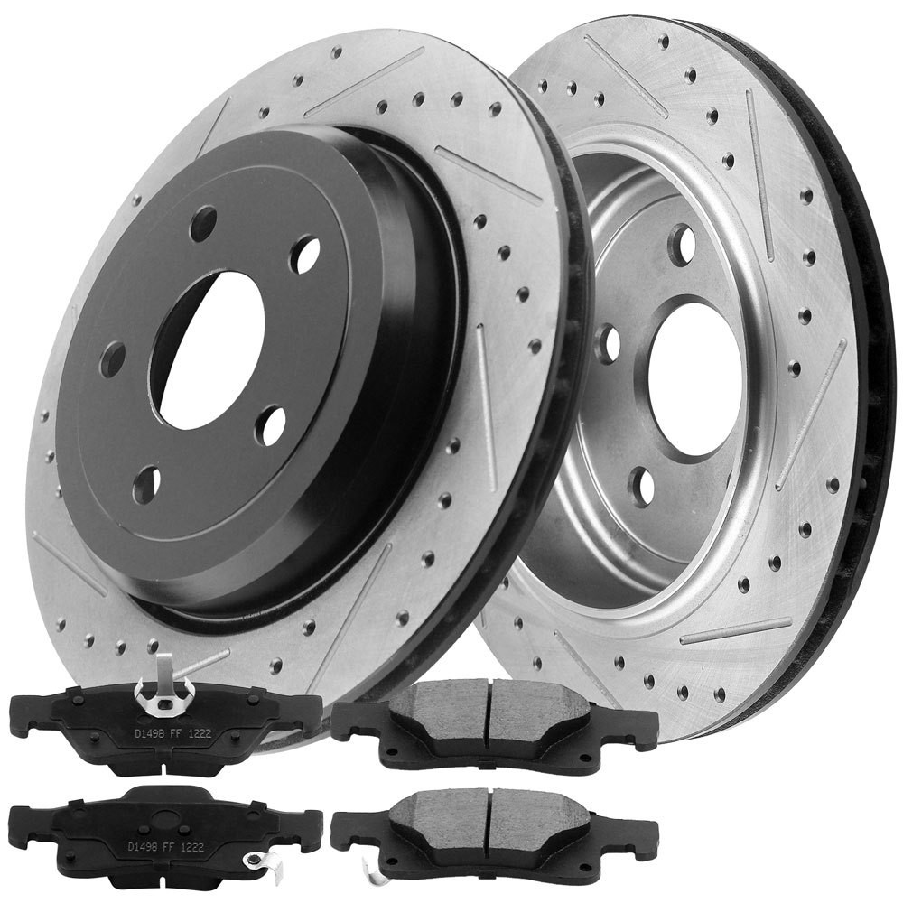 Rear Brake Rotors and Brake Pads for Jeep Grand Cherokee Dodge Durango 5 Lugs