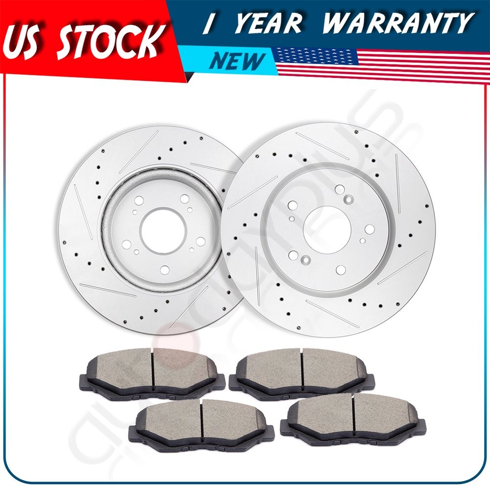 Front Brake Discs Rotors And Ceramic Pads For Honda Crosstour 2012 2013 2014