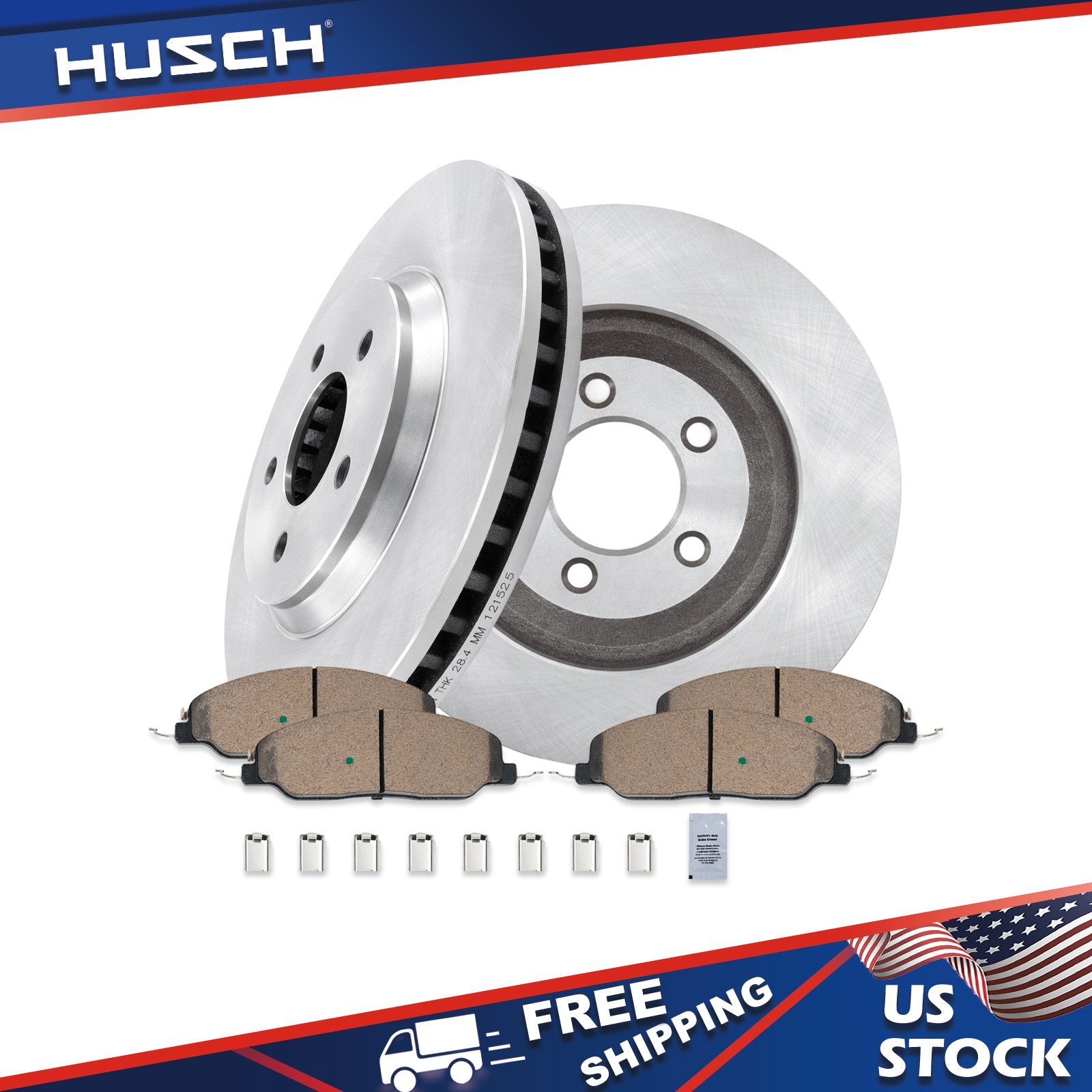 12.44 inch Front Disc Brake Rotors Brake Pads Set for 2011 – 2014 Ford Mustang