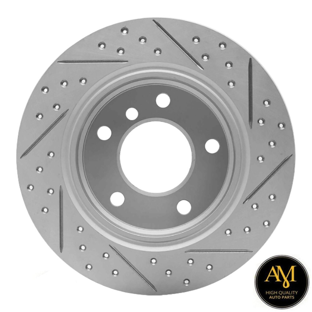 Rear Drilled-Slotted Disc Brake Rotors 2PCS For BMW 318i, 323is, 328is; 280mm
