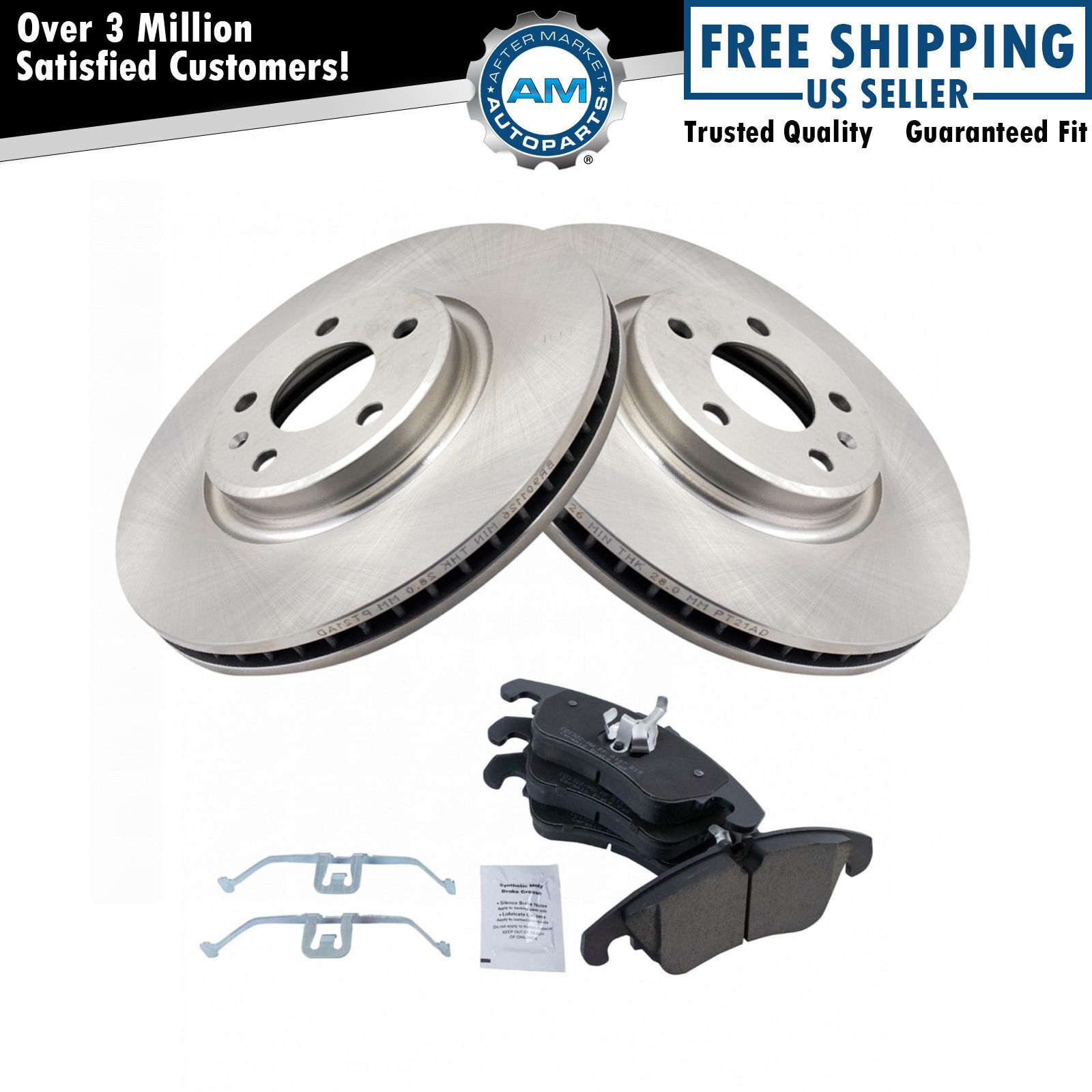 Front Premium Posi Ceramic Disc Brake Pads & Rotors Kit for Audi