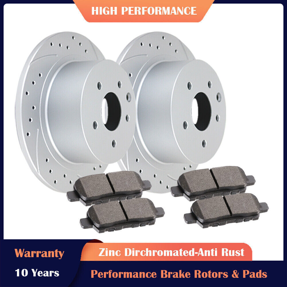 Rear Brake Slotted Rotors and Pads Brakes Kits for 2013-2018 Nissan Altima Sedan