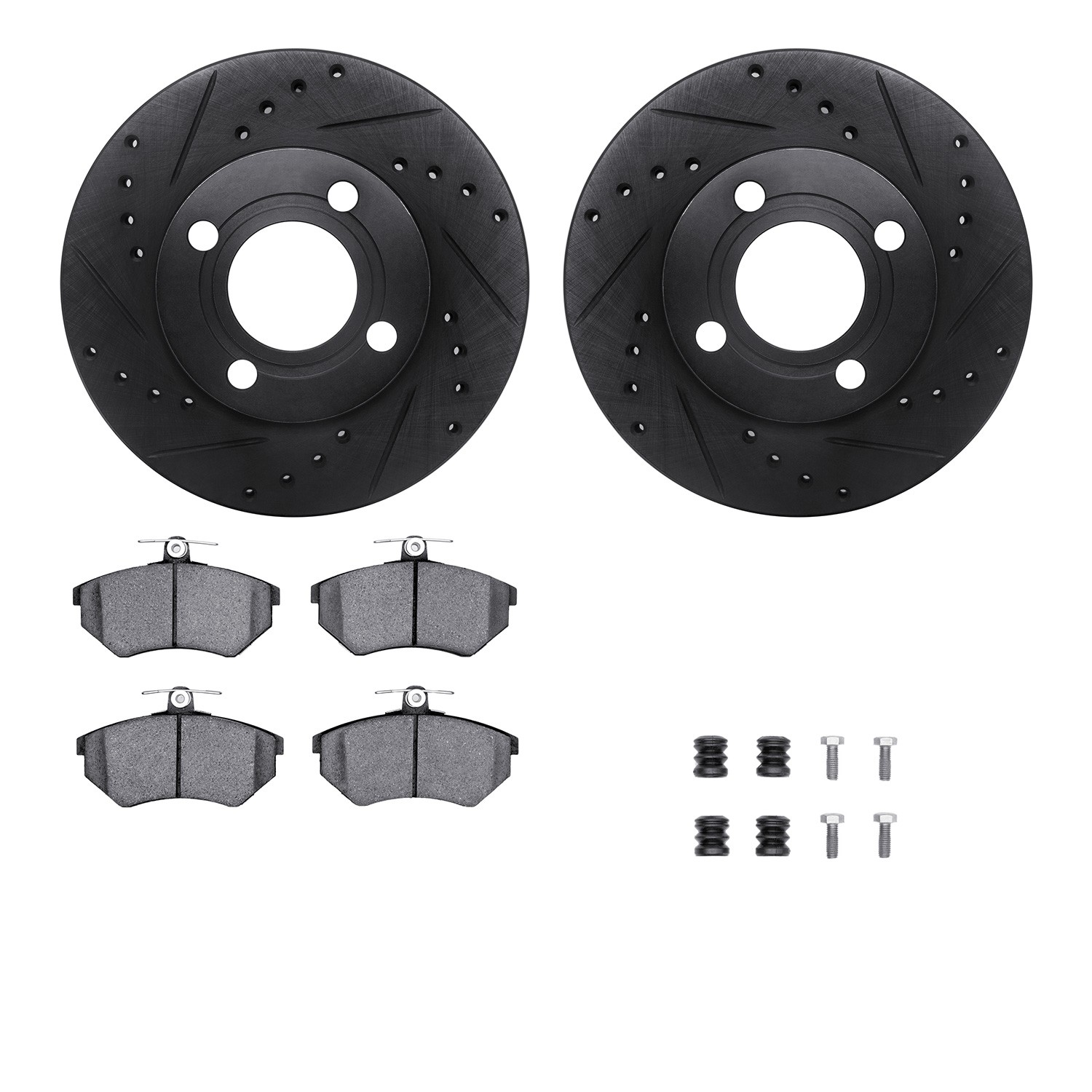 R1 Concepts Whuh1 73008 R1 Brake Rotors D S Black W Optimum Oe Pads Hdw