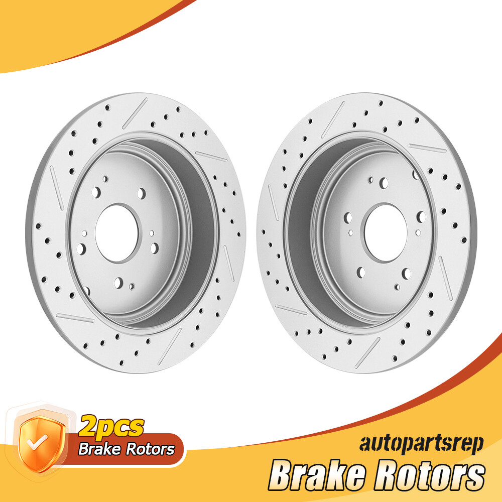 313mm Rear Drilled Brake Rotors for 2003-2008 Honda Pilot 2001-2006 Acura MDX