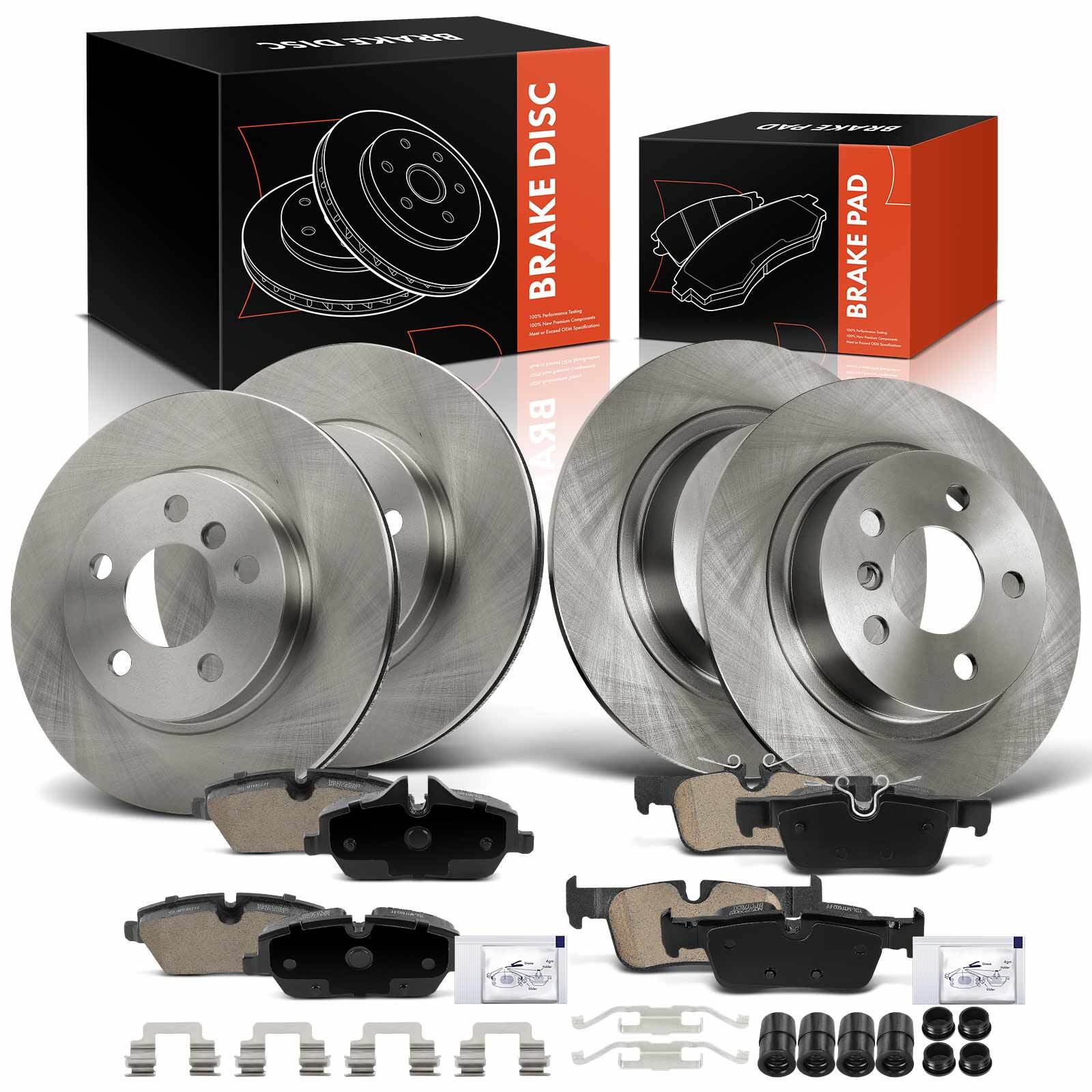 12pcs Front & Rear Side Disc Rotors & Brake Pads for BMW I01 i3 2014-2016 4 Door