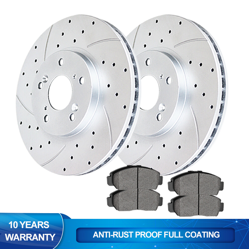 Front Drilled Rotors Brake Pads Brakes Kits for 2.4L Honda Accord Rotor Pad Set