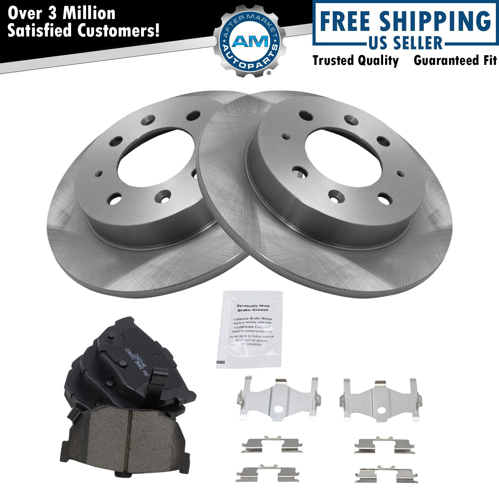 Rear Premium Posi Ceramic Disc Brake Pads & Rotor Kit for Kia Spectra