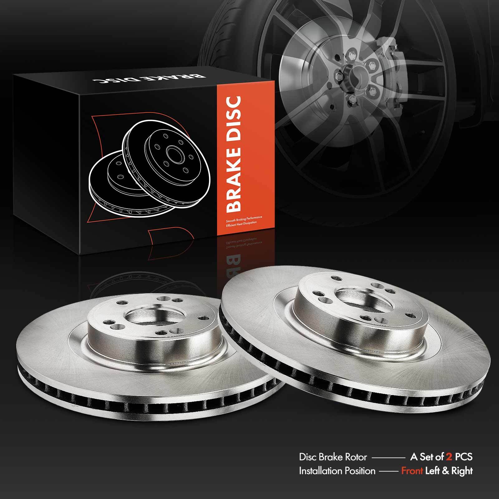 Front Left & Right Side Disc Brake Rotors for Hyundai Genesis 2009-2011 V6 3.8L