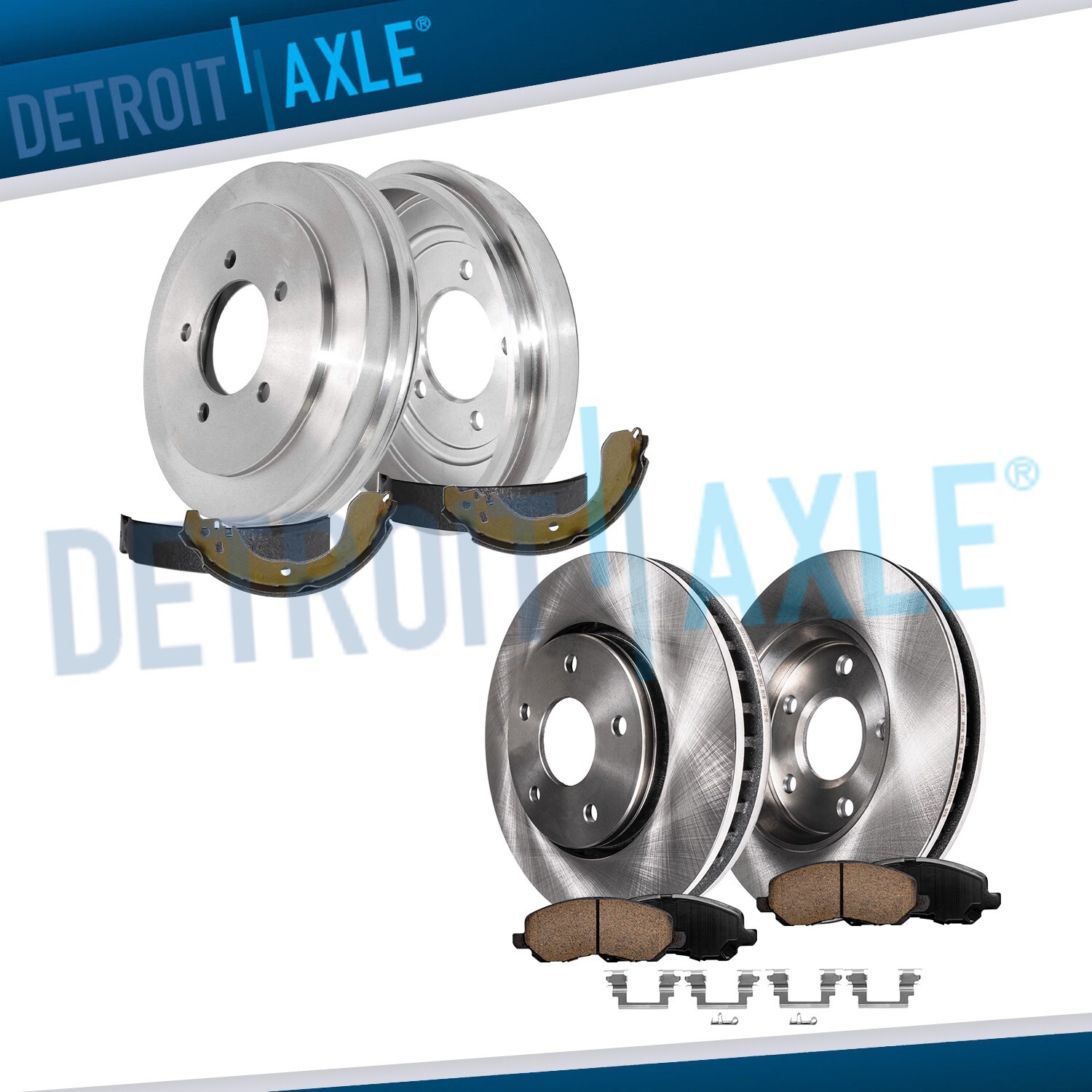 Front Rear Rotors Drums Brake Pads Shoes for Jeep Patriot Compass Dodge Avenger